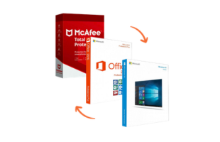 Office 2016 Professional + Windows 10 Home + McAfee Total Protection - Paket