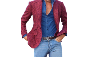 OK Casual Pinkish Purple Lapel Collar One Button Blazer