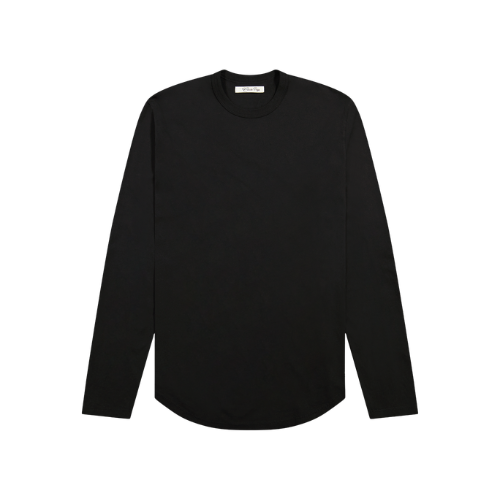 Bio Baumwolle L/S Camisa Crew Schwarz