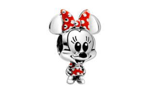 Pandora Disney Minnie Maus Gepunktetes Kleid & Schleifen-Charm