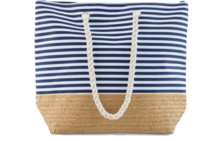 Gemusterte Strandtasche m. Kordel