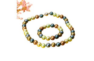 Set Necklace+Bracelet Shell Pearl Multi