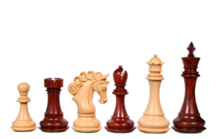 Pegasus Artisan Staunton Schachfiguren aus Bud-Rosenholz & Buchsbaum - 4,6" König