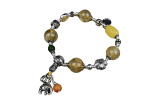 Prosperity & Strength – Mantra Golden Rutilated Quartz Bracelet