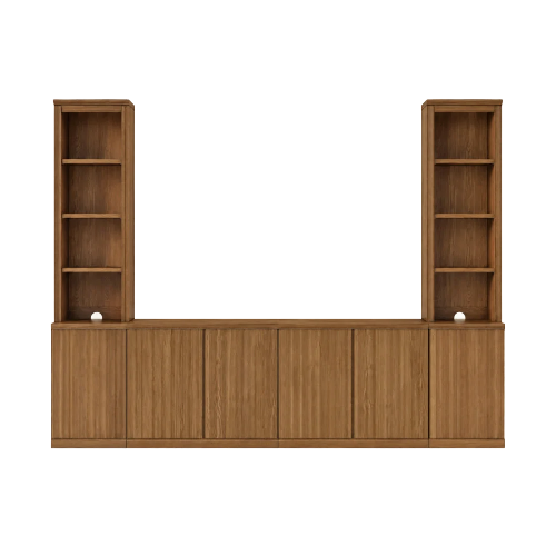 Reeded 108" Entertainment Center mit 18" Bücherregalen