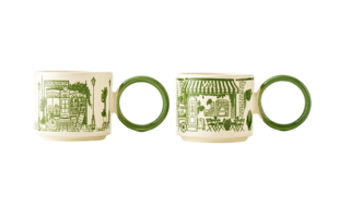 Scene Ceramic Cup Set (2 Pieces)