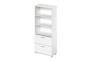 Schäfer Shop Genius Combination Cabinet TETRIS WOOD, 5 OH, H 1910 mm, 2 Hanging File Drawers, White