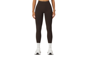 Seamless Elastic Waistband Leggings - Brown