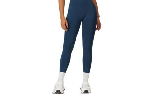 Seamless Elastic Waistband Leggings - Navy Blue