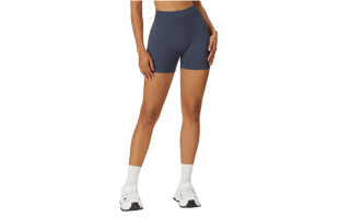 Seamless High Waist Shorts - Blue Gray