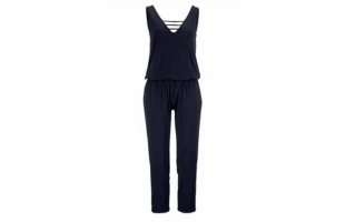 s.Oliver overall, with decorated neckline, elastic jumpsuit with pockets