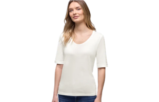 Street One T-Shirt mit Turn-Up für Damen in Weiß