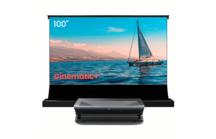 LTV-3500 Pro + 100"-120" motorisiertes, bodenstehendes Projektor-Leinwandpaket