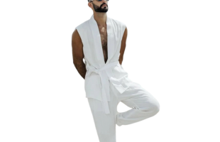 Vacation Wrap Sleeveless Plain Vest & Pant 2Pcs Set