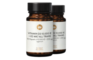 Vitamin D3 + K2 MK7 capsules 10,000 IU + 200 µg High Dose