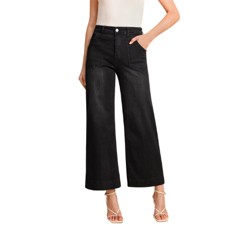 Damen Schwarze Baggy High-Waisted Jeans | CicyBell