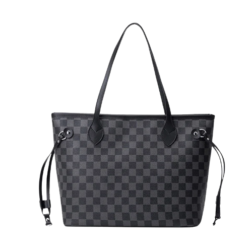 Damen Große Tote Tasche mit Schachbrettmuster und Geldbörse
