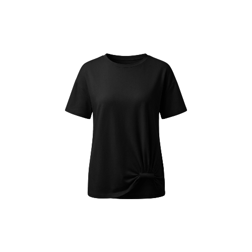 Damen Schwarz Rundhals T-Shirts | CicyBell